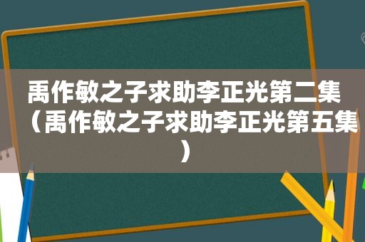 禹作敏之子求助李正光第二集（禹作敏之子求助李正光第五集）