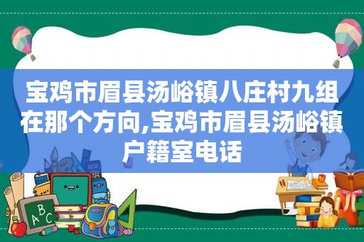 宝鸡市眉县汤峪镇八庄村九组在那个方向,宝鸡市眉县汤峪镇户籍室电话