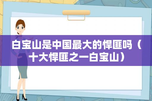 白宝山是中国最大的悍匪吗（十大悍匪之一白宝山）