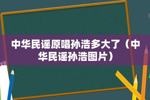 中华民谣原唱孙浩多大了（中华民谣孙浩图片）