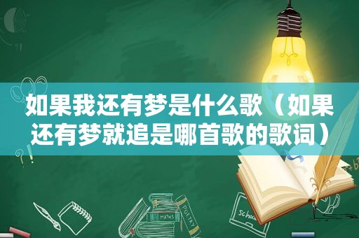 如果我还有梦是什么歌（如果还有梦就追是哪首歌的歌词）