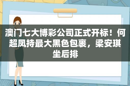 澳门七大 *** 公司正式开标！何超凤持最大黑色包裹，梁安琪坐后排