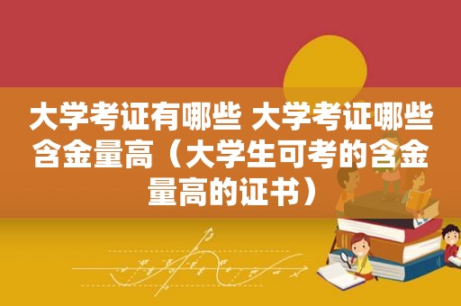 大学考证有哪些 大学考证哪些含金量高（大学生可考的含金量高的证书）