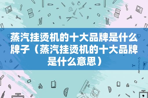 蒸汽挂烫机的十大品牌是什么牌子（蒸汽挂烫机的十大品牌是什么意思）