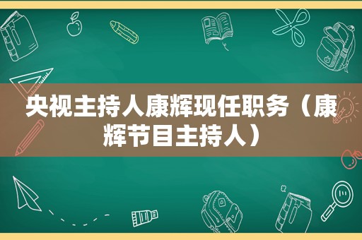 央视主持人康辉现任职务（康辉节目主持人）