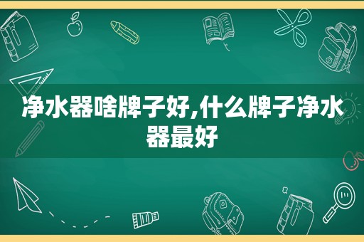 净水器啥牌子好,什么牌子净水器最好