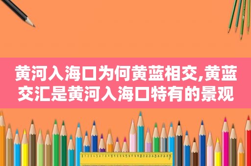 黄河入海口为何黄蓝相交,黄蓝交汇是黄河入海口特有的景观