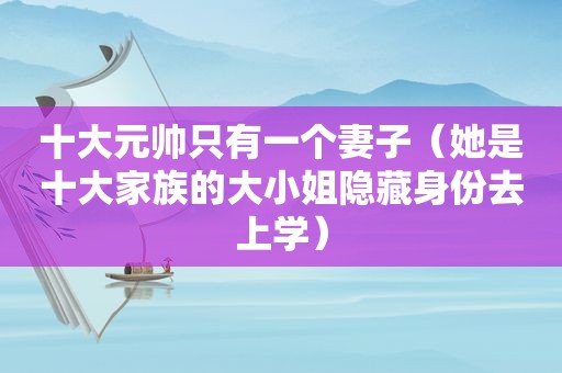 十大元帅只有一个妻子（她是十大家族的大小姐隐藏身份去上学）