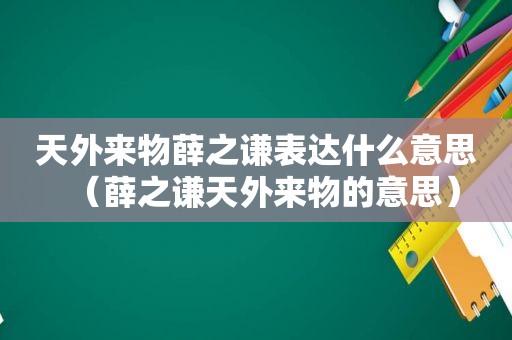 天外来物薛之谦表达什么意思（薛之谦天外来物的意思）