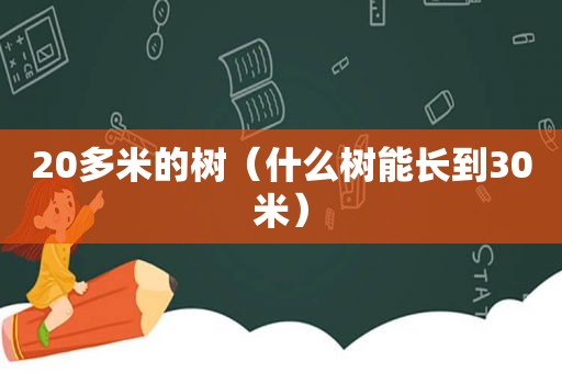 20多米的树（什么树能长到30米）