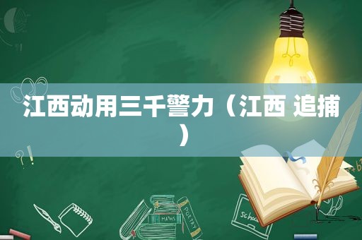 江西动用三千警力（江西 追捕）