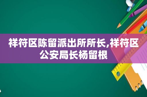 祥符区陈留派出所所长,祥符区公安局长杨留根