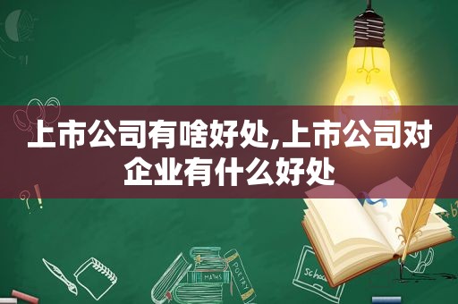 上市公司有啥好处,上市公司对企业有什么好处