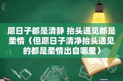 愿日子都是清静 抬头遇见都是柔情（但愿日子清净抬头遇见的都是柔情出自哪里）