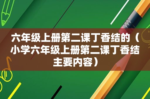 六年级上册第二课丁香结的（小学六年级上册第二课丁香结主要内容）