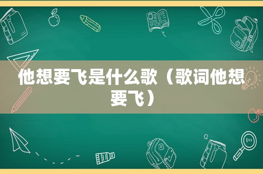 他想要飞是什么歌（歌词他想要飞）