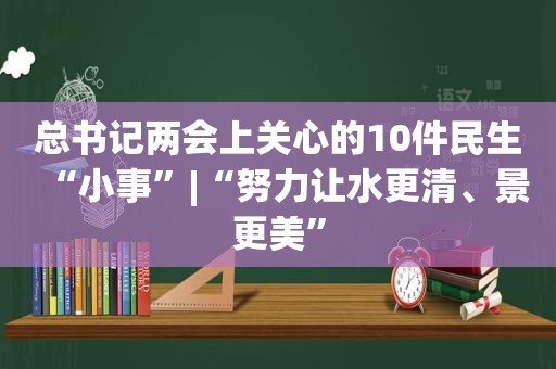 总书记两会上关心的10件民生“小事”|“努力让水更清、景更美”