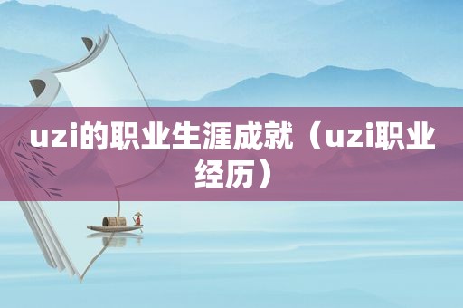 uzi的职业生涯成就（uzi职业经历）