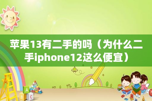 苹果13有二手的吗（为什么二手iphone12这么便宜）