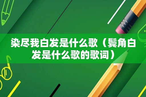 染尽我白发是什么歌（鬓角白发是什么歌的歌词）