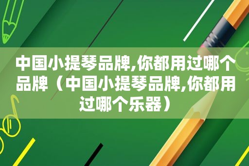 中国小提琴品牌,你都用过哪个品牌（中国小提琴品牌,你都用过哪个乐器）