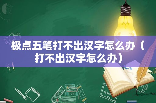 极点五笔打不出汉字怎么办（打不出汉字怎么办）