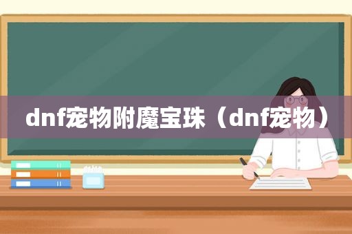 dnf宠物附魔宝珠（dnf宠物）