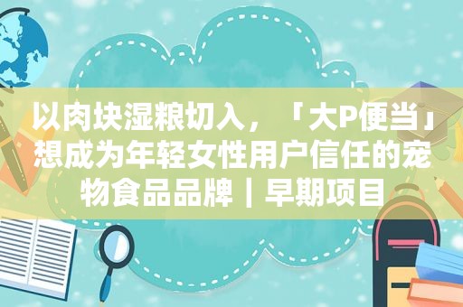 以肉块湿粮切入，「大P便当」想成为年轻女性用户信任的宠物食品品牌｜早期项目