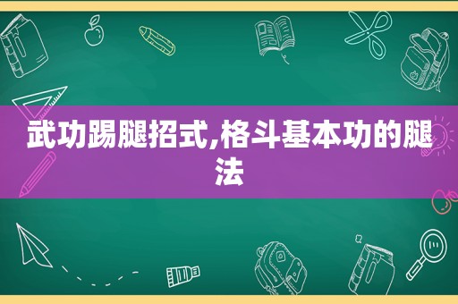 武功踢腿招式,格斗基本功的腿法