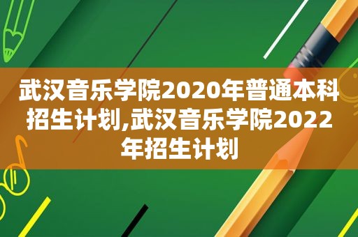 武汉音乐学院2020年普通本科招生计划,武汉音乐学院2022年招生计划