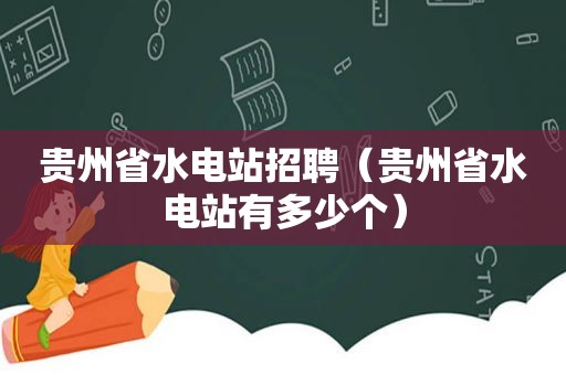 贵州省水电站招聘（贵州省水电站有多少个）