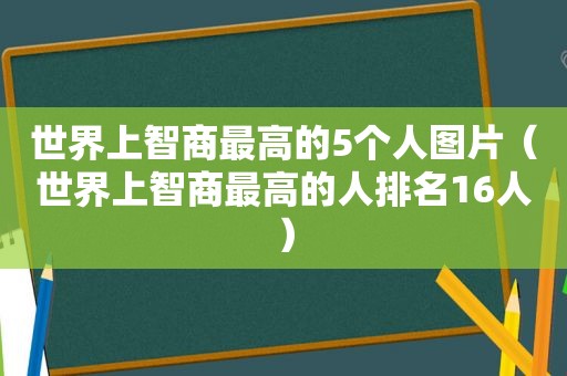 世界上智商最高的5个人图片（世界上智商最高的人排名16人）