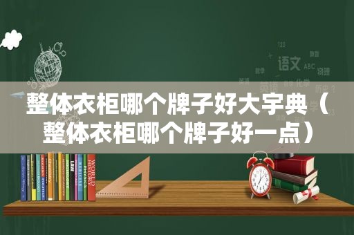 整体衣柜哪个牌子好大宇典（整体衣柜哪个牌子好一点）