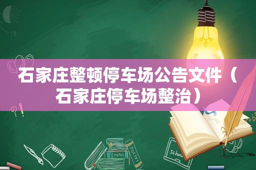 石家庄整顿停车场公告文件（石家庄停车场整治）