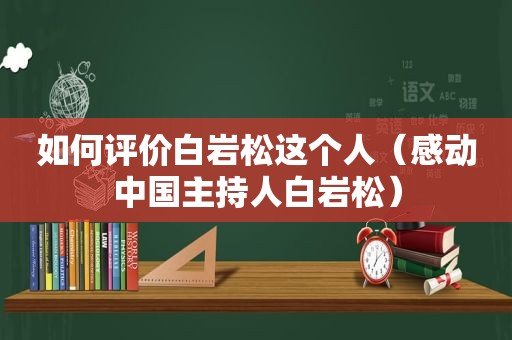 如何评价白岩松这个人（感动中国主持人白岩松）