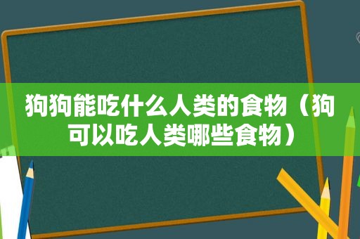 狗狗能吃什么人类的食物（狗可以吃人类哪些食物）