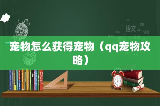 宠物怎么获得宠物（qq宠物攻略）