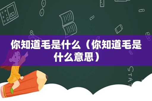 你知道毛是什么（你知道毛是什么意思）