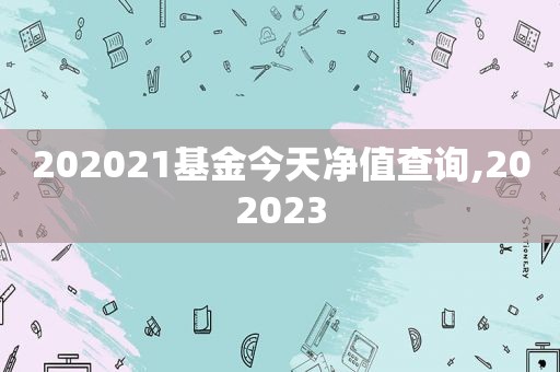 202021基金今天净值查询,202023