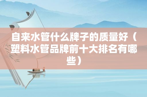 自来水管什么牌子的质量好（塑料水管品牌前十大排名有哪些）