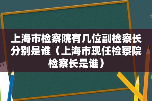 上海市检察院有几位副检察长分别是谁（上海市现任检察院检察长是谁）