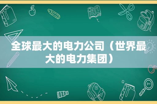 全球最大的电力公司（世界最大的电力集团）