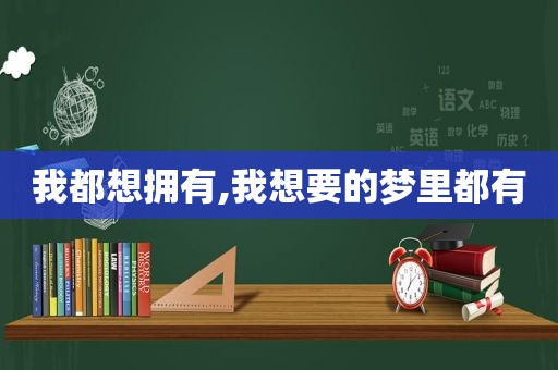 我都想拥有,我想要的梦里都有