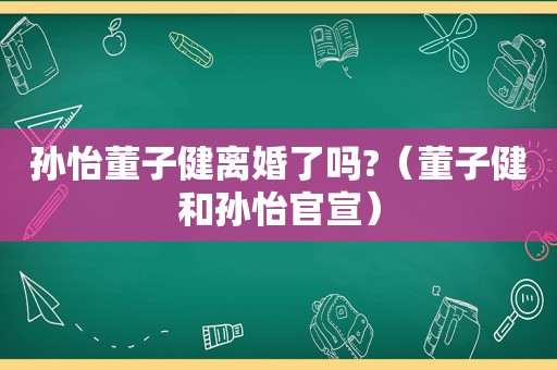 孙怡董子健离婚了吗?（董子健和孙怡官宣）