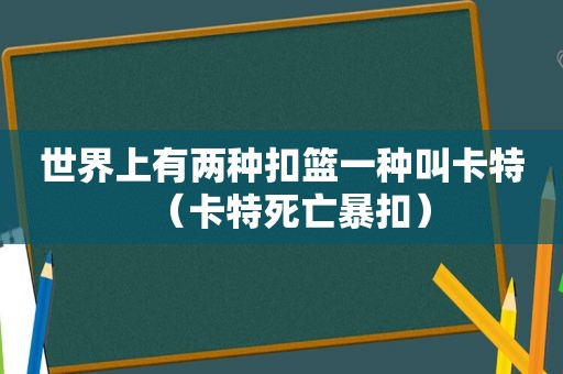 世界上有两种扣篮一种叫卡特（卡特死亡暴扣）