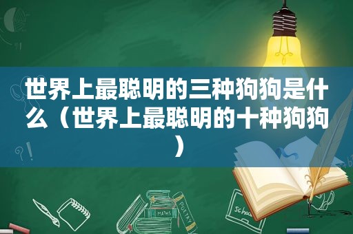 世界上最聪明的三种狗狗是什么（世界上最聪明的十种狗狗）