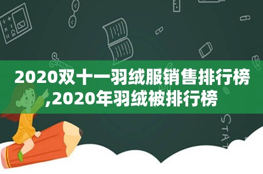 2020双十一羽绒服销售排行榜,2020年羽绒被排行榜