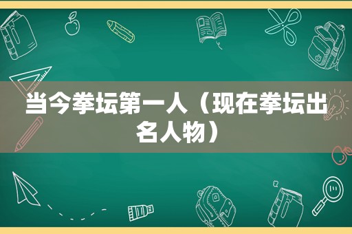 当今拳坛第一人（现在拳坛出名人物）