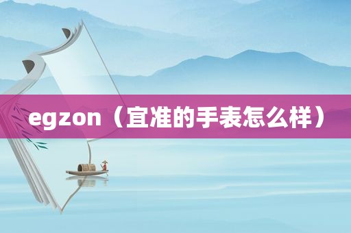 egzon（宜准的手表怎么样）