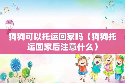 狗狗可以托运回家吗（狗狗托运回家后注意什么）